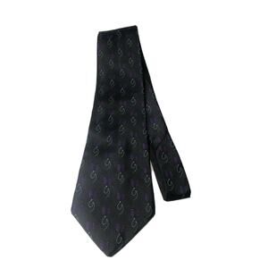 Audrey Buckner Men's Neck Tie Black, Purple and Green Floral Swirl 100% Silk